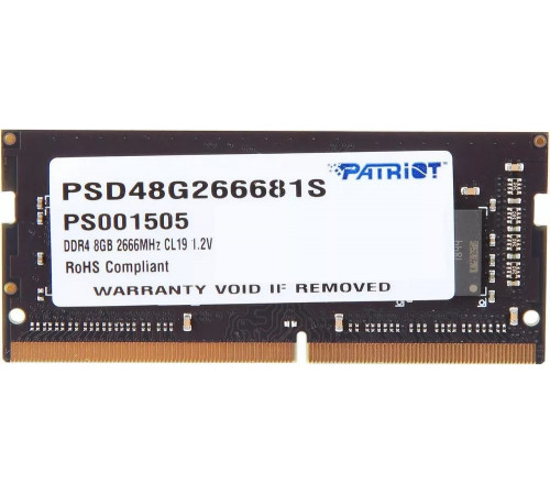 Модуль памяти Patriot Signature Line 8GB DDR4 SODIMM PC4-21300 PSD48G266681S