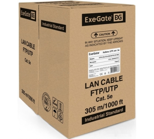 Кабель Exegate UTP4-C5e-CCA-S25-IN-PVC-GY-305 UTP