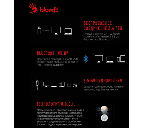Наушники A4Tech Bloody MR710 (черный)