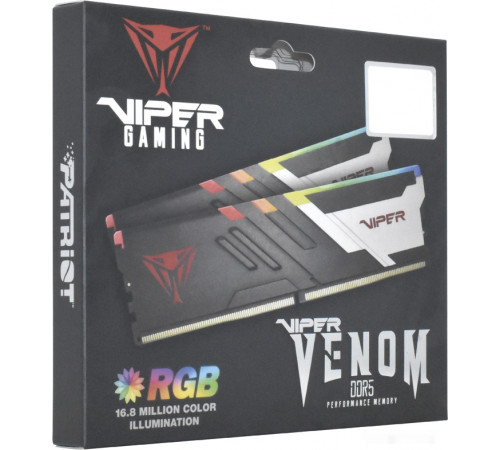 Модуль памяти Patriot Viper Venom RGB 2x16ГБ DDR5 7400МГц PVVR532G740C36K