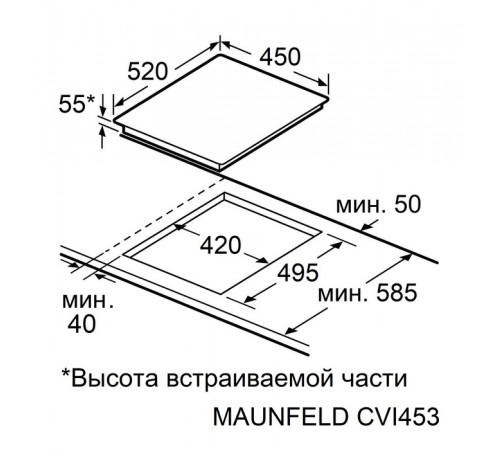 Варочная панель Maunfeld CVI453STBK