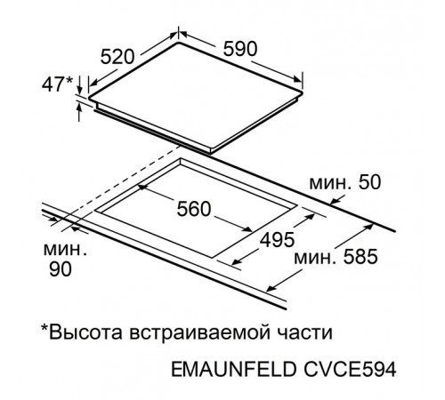Варочная панель Maunfeld CVCE594PBK