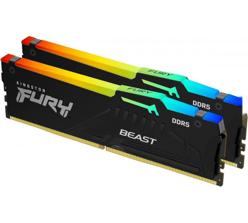Модуль памяти Kingston FURY Beast RGB 2x32ГБ DDR5 6000 МГц KF560C30BBEAK2-64