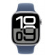Умные часы Apple Watch Series 10 46 мм (алюминиевый корпус, серебристый/синий, спортивный силиконовый ремешок M/L)