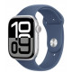 Умные часы Apple Watch Series 10 46 мм (алюминиевый корпус, серебристый/синий, спортивный силиконовый ремешок M/L)