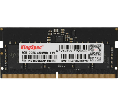 Модуль памяти KingSpec 8ГБ DDR5 SODIMM 4800 МГц KS4800D5N11008G