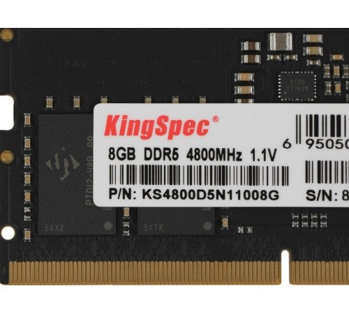 Модуль памяти KingSpec 8ГБ DDR5 SODIMM 4800 МГц KS4800D5N11008G