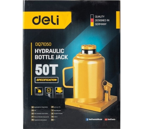 Бутылочный домкрат Deli DQ71050 50т