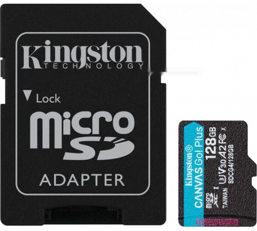Карта памяти Kingston Canvas Go! microSDXC 128GB SDCG4/128GB (с адаптером)
