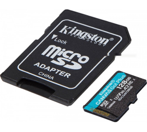 Карта памяти Kingston Canvas Go! microSDXC 128GB SDCG4/128GB (с адаптером)