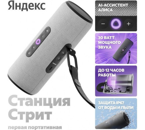 Умная колонка Яндекс Станция Стрит (серый)