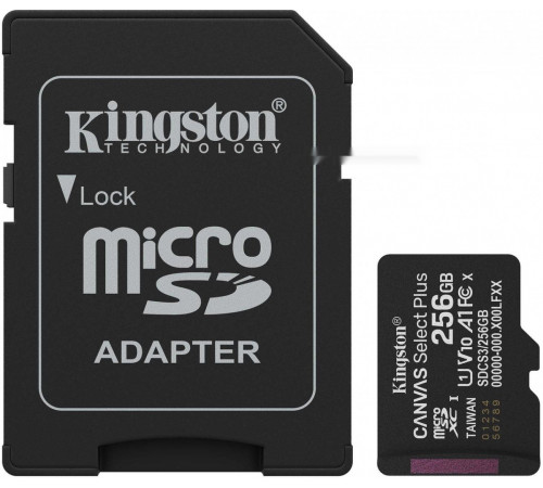 Карта памяти Kingston Canvas Select Plus microSDXC 256GB SDCS3/256GB (с адаптером)