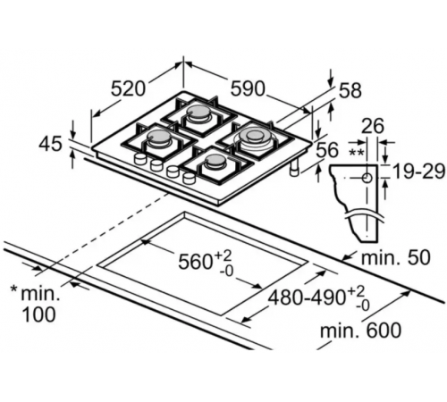 Варочная панель Bosch PPH6A6I40O