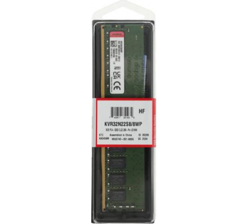 Модуль памяти Kingston ValueRAM 8ГБ DDR4 3200 МГц KVR32N22S8/8WP