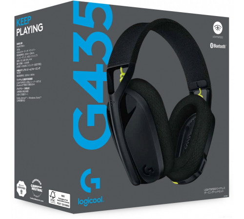 Наушники Logitech G435 Lightspeed (черный/неоновый желтый)