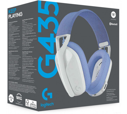Наушники Logitech G435 Lightspeed (белый/сиреневый)