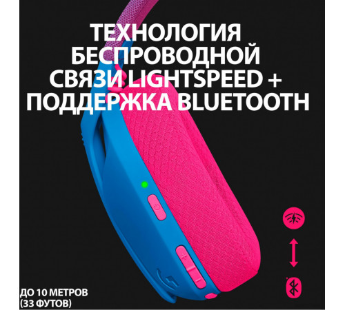 Наушники Logitech G435 Lightspeed (синий/малиновый)