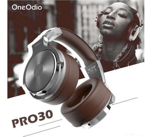 Наушники OneOdio Studio Pro 30 (серебристый/коричневый)