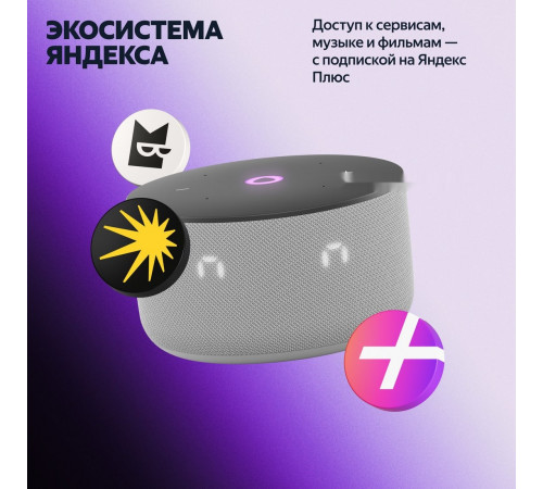 Умная колонка Яндекс Станция Мини 3 с часами (серый)