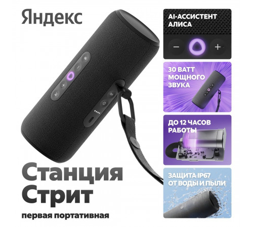Умная колонка Яндекс Станция Стрит (черный)