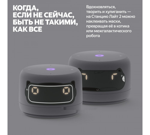 Умная колонка Яндекс Станция Лайт 2 (серый)