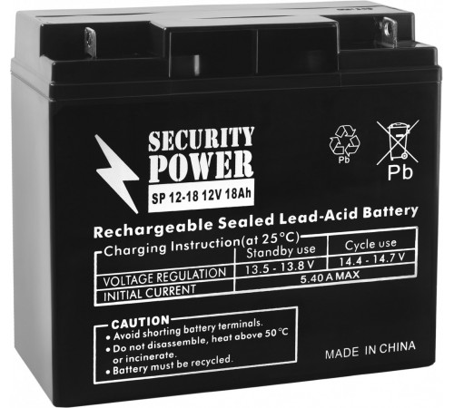 Мотоциклетный аккумулятор Security Power SP 12-18 (12В/18 А·ч)