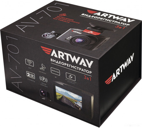Автомобильный видеорегистратор Artway AV-701 4K WI-FI GPS