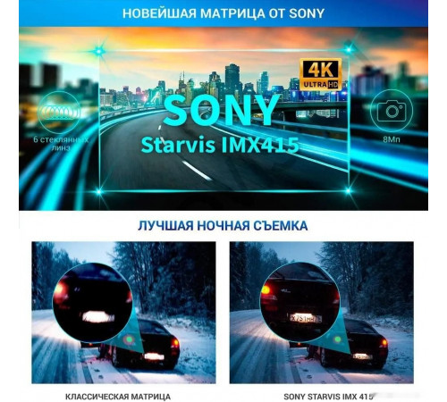 Автомобильный видеорегистратор TrendVision Hybrid Signature Real 4K Max