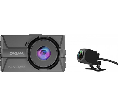 Автомобильный видеорегистратор DIGMA FreeDrive 300DW FD300DW (черный)