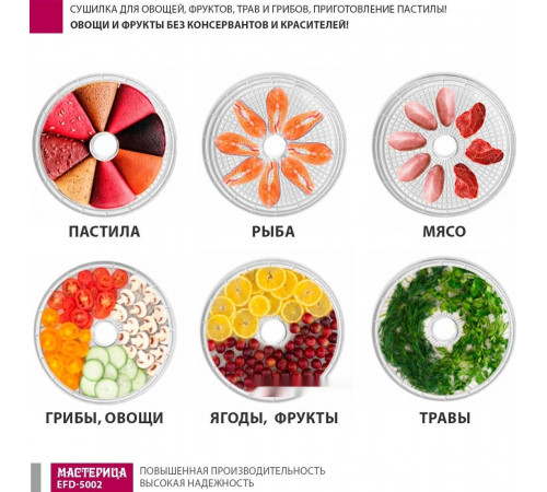 Сушилка для овощей и фруктов Мастерица EFD-5002