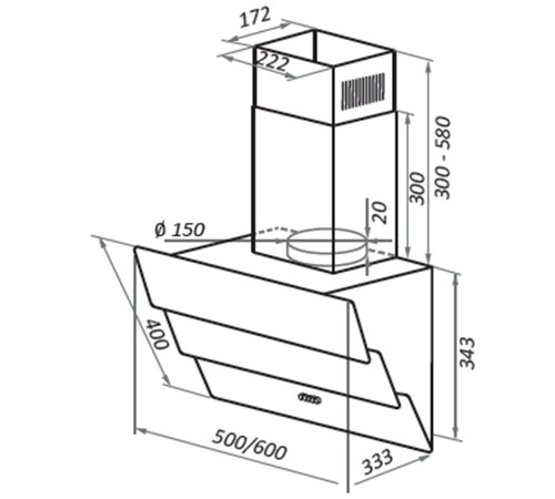 Вытяжка HOMSair Vertical 60 Glass (белый)
