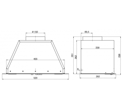 Вытяжка Elikor Врезной блок Flat 52П-650-К3Д (черный)