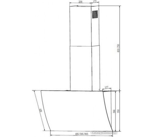 Вытяжка Elikor Wave 50 WH