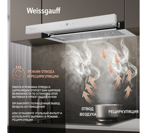 Вытяжка Weissgauff TEL 600 TC WH