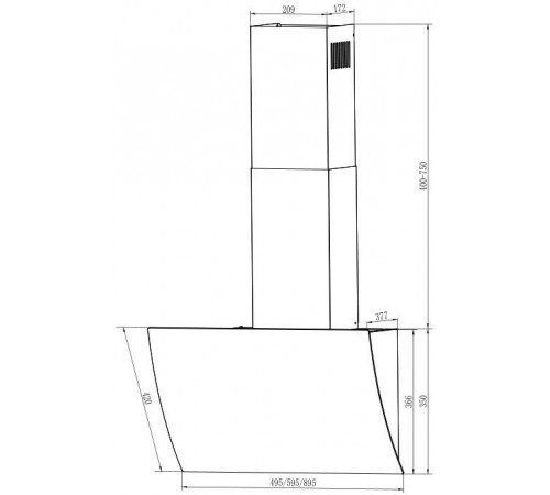 Вытяжка Elikor Wave 60 WH 243080 (белый)