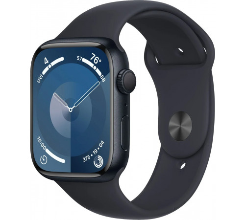 Умные часы Apple Watch Series 9 45 мм (алюминиевый корпус, полуночный/полуночный, нейлоновый ремешок)