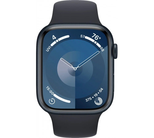 Умные часы Apple Watch Series 9 45 мм (алюминиевый корпус, полуночный/полуночный, нейлоновый ремешок)