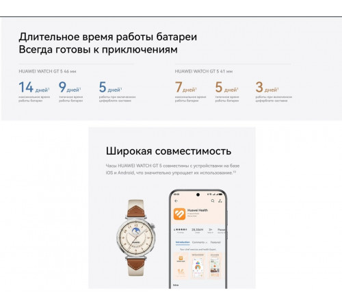Умные часы Huawei Watch GT 5 41 мм (белый)