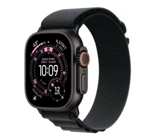 Умные часы Apple Watch Ultra 3 LTE 49 мм (титановый корпус, черный/черный, текстильный ремешок размера M)