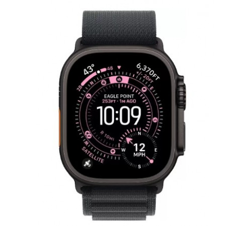 Умные часы Apple Watch Ultra 3 LTE 49 мм (титановый корпус, черный/черный, текстильный ремешок размера M)