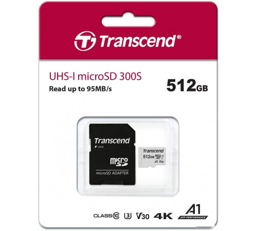 Карта памяти Transcend microSDXC 300S 512GB (с адаптером)