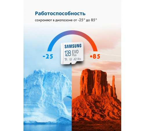 Карта памяти Samsung EVO Plus 2021 microSDXC 128GB (с адаптером)