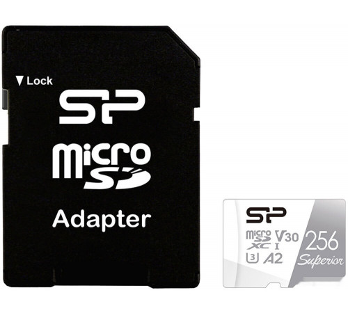 Карта памяти Silicon Power Superior microSDXC SP256GBSTXDA2V20SP 256GB (с адаптером)