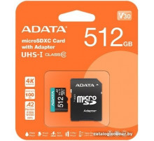 Карта памяти A-Data Premier AUSDX512GUICL10A1-RA1 microSDXC 512GB (с адаптером)