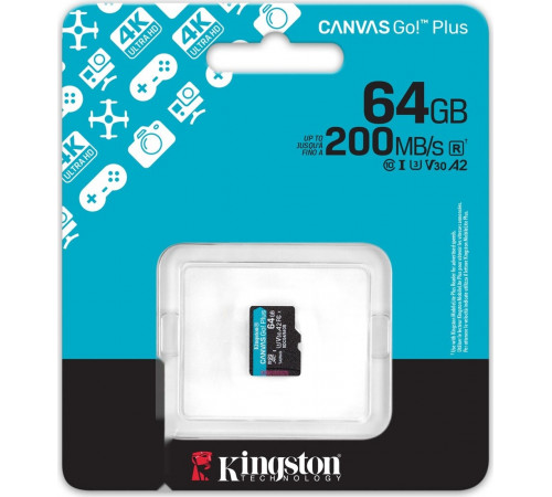 Карта памяти Kingston Canvas Go! microSDXC 64GB SDCG4/64GB