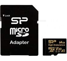 Карта памяти Silicon Power Golden Series High Endurance microSDXC SP064GBSTXDV3V1HSP 64GB (с адаптером)