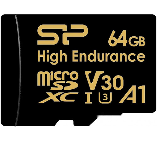 Карта памяти Silicon Power Golden Series High Endurance microSDXC SP064GBSTXDV3V1HSP 64GB (с адаптером)