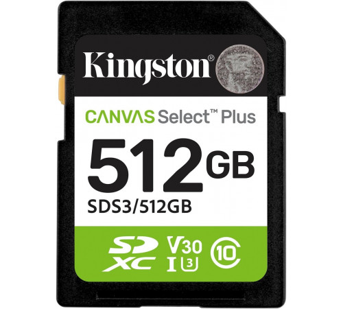 Карта памяти Kingston Canvas Select Plus SDXC 512GB SDS3/512GB