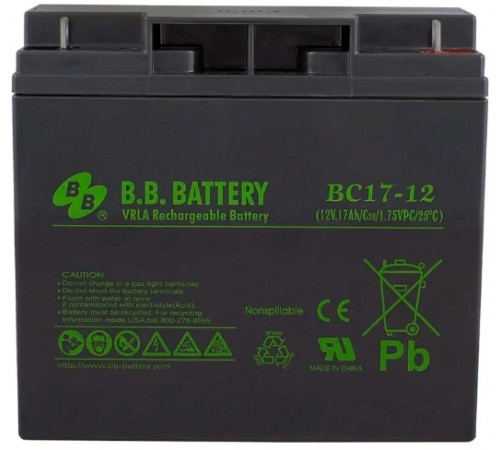 Аккумулятор для ИБП B.B. Battery BC17-12 (12В/17 А·ч)
