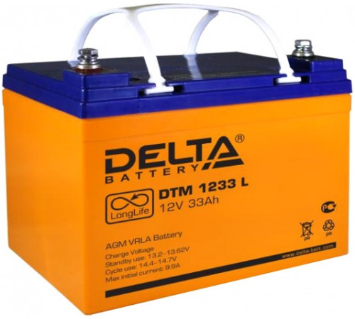 Аккумулятор для ИБП DELTA DTM 1233 L (12В/33 А·ч)